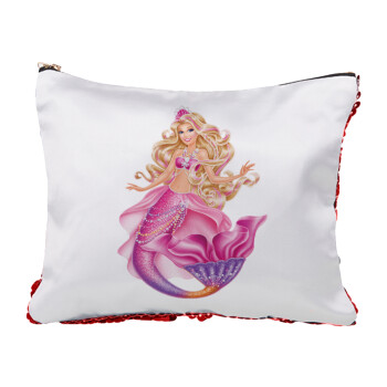 Barbie mermaid , Red sequin cosmetic bag