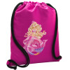 Backpack pouch GYMBAG Fuchsia, with pocket (40x48cm) & thick cords