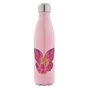 A fairy Barbie, Metal mug thermos Pink Iridiscent (Stainless steel), double wall, 500ml