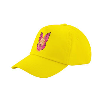 A fairy Barbie, Child's Baseball Cap, 100% Cotton Twill, Yellow (COTTON, CHILD, UNISEX, ONE SIZE)