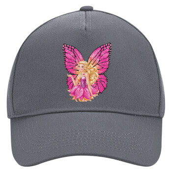 A fairy Barbie, Ultimate Adult Hat Grey, (100% COTTON DRILL, ADULT, UNISEX, ONE SIZE)