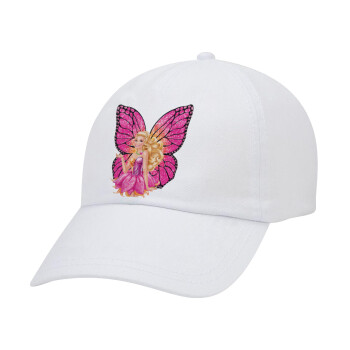 A fairy Barbie, Adult Baseball Cap White 5-panel (POLYESTER, ADULT, UNISEX, ONE SIZE)