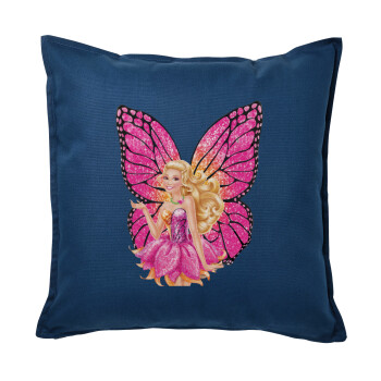 A fairy Barbie, Sofa cushion Blue 50x50cm includes filling