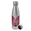 Metallic water bottle, stainless steel, 750ml