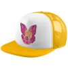 Adult Soft Trucker Hat with Yellow/White Mesh (POLYESTER, ADULT, UNISEX, ONE SIZE)