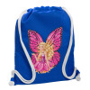 Backpack pouch GYMBAG Blue, with pocket (40x48cm) & thick cords