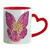 Mug heart red handle, ceramic, 330ml