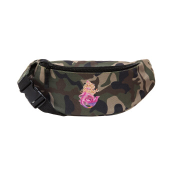 Barbie mermaid blue, Unisex waist bag (banana) in Jungle camouflage color with 2 pockets