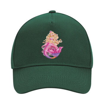 Barbie mermaid blue, Adult Ultimate Hat GREEN, (100% COTTON DRILL, ADULT, UNISEX, ONE SIZE)