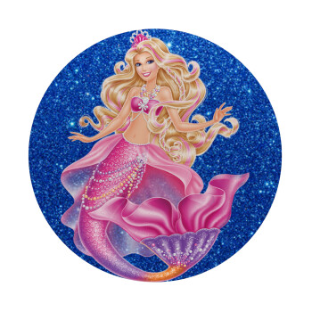 Barbie mermaid blue, Mousepad Round 20cm