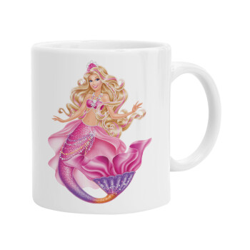 Barbie mermaid blue, Ceramic coffee mug, 330ml (1pcs)