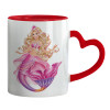 Mug heart red handle, ceramic, 330ml