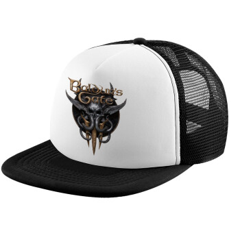 Baldur's Gate, Adult Soft Trucker Hat with Black/White Mesh (POLYESTER, ADULT, UNISEX, ONE SIZE)