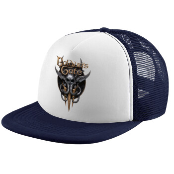 Baldur's Gate, Adult Soft Trucker Hat with Dark Blue/White Mesh (POLYESTER, ADULT, UNISEX, ONE SIZE)