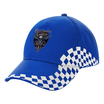 Baldur's Gate, Adult Ultimate BLUE RACING Cap, (100% COTTON DRILL, ADULT, UNISEX, ONE SIZE)