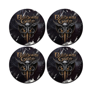 Baldur's Gate, SET of 4 round wooden coasters (9cm)