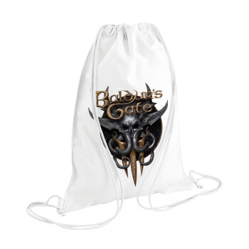 Baldur's Gate, Τσάντα πλάτης πουγκί GYMBAG λευκή (28x40cm)