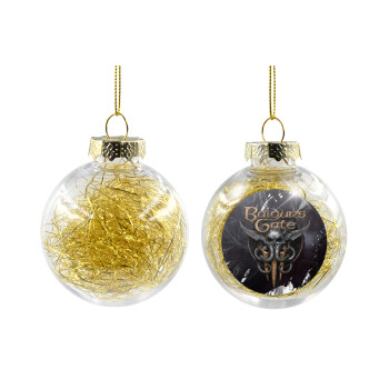 Baldur's Gate, Transparent Christmas tree ball ornament with gold filling 8cm