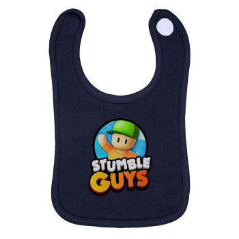 Stumble Guys, Σαλιάρα με Σκρατς 100% Organic Cotton Μπλε (0-18 months)