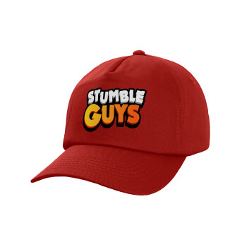 Stumble Guys, Καπέλο παιδικό Baseball, 100% Βαμβακερό Twill, Κόκκινο (ΒΑΜΒΑΚΕΡΟ, ΠΑΙΔΙΚΟ, UNISEX, ONE SIZE)