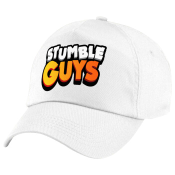 Stumble Guys, Children's Baseball Cap, 100% Cotton Twill, White (COTTON, CHILDREN'S, UNISEX, ONE SIZE)