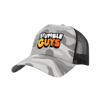 Stumble Guys, Adult Structured Trucker Hat, with Mesh, (Camouflage) Army Camo (100% COTTON, ADULT, UNISEX, ONE SIZE)