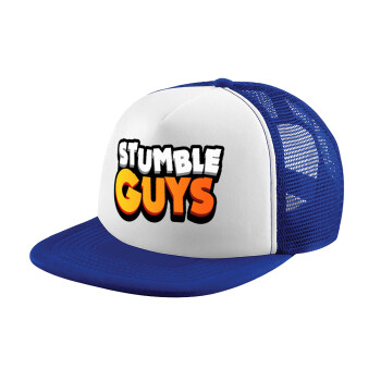 Stumble Guys, Καπέλο παιδικό Soft Trucker με Δίχτυ ΜΠΛΕ/ΛΕΥΚΟ (POLYESTER, ΠΑΙΔΙΚΟ, ONE SIZE)