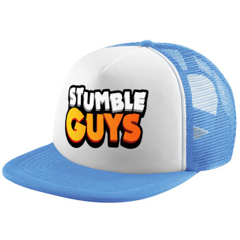 Stumble Guys, Καπέλο παιδικό Soft Trucker με Δίχτυ ΓΑΛΑΖΙΟ/ΛΕΥΚΟ (POLYESTER, ΠΑΙΔΙΚΟ, ONE SIZE)