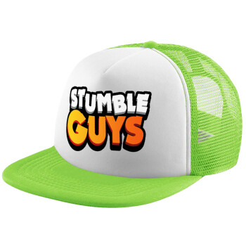 Stumble Guys, Καπέλο παιδικό Soft Trucker με Δίχτυ ΠΡΑΣΙΝΟ/ΛΕΥΚΟ (POLYESTER, ΠΑΙΔΙΚΟ, ONE SIZE)