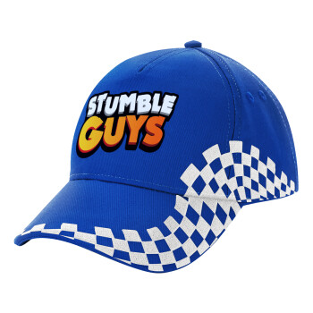 Stumble Guys, Adult Ultimate BLUE RACING Cap, (100% COTTON DRILL, ADULT, UNISEX, ONE SIZE)