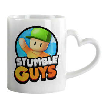 Stumble Guys, Mug heart handle, ceramic, 330ml