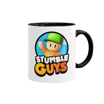Stumble Guys, Κούπα χρωματιστή μαύρη, κεραμική, 330ml