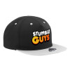 Adult Flat Snapback Hat Black/Grey, (100% COTTON TWILL, ADULT, UNISEX, ONE SIZE)