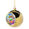 Golden Christmas tree ball ornament 8cm