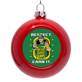 John Cena, Red Christmas tree ornament bauble 8cm