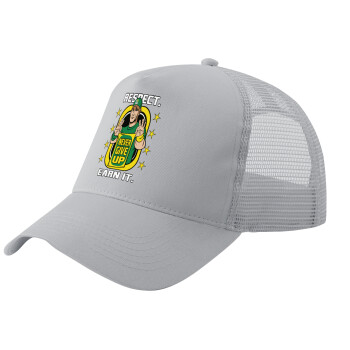 John Cena, Adult Structured Trucker Hat, with Mesh, GRAY (100% COTTON, ADULT, UNISEX, ONE SIZE)