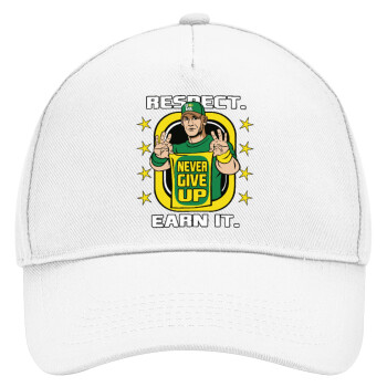 John Cena, Adult Baseball Cap, Drill, White (100% COTTON, ADULT, UNISEX, ONE SIZE)