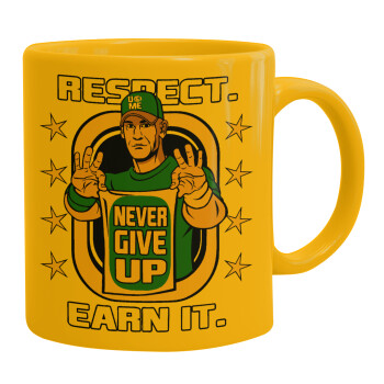 John Cena, Ceramic coffee mug yellow, 330ml