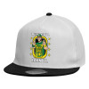 Child's Flat Snapback Hat, White (100% COTTON, CHILDREN'S, UNISEX, ONE SIZE)