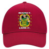 Adult Ultimate Hat RED, (100% COTTON DRILL, ADULT, UNISEX, ONE SIZE)