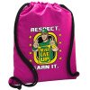 Backpack pouch GYMBAG Fuchsia, with pocket (40x48cm) & thick cords