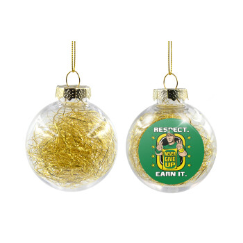 John Cena, Transparent Christmas tree ball ornament with gold filling 8cm