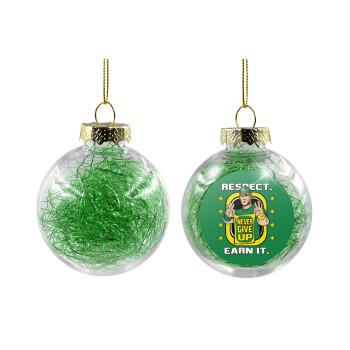 John Cena, Transparent Christmas tree ball ornament with green filling 8cm