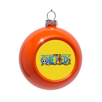 Onepiece logo, Orange Christmas tree ornament bauble 8cm