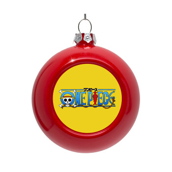 Onepiece logo, Red Christmas tree ornament bauble 8cm