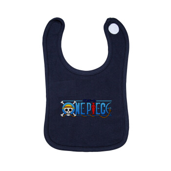 Onepiece logo, Σαλιάρα με Σκρατς 100% Organic Cotton Μπλε (0-18 months)