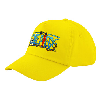 Onepiece logo, Child's Baseball Cap, 100% Cotton Twill, Yellow (COTTON, CHILD, UNISEX, ONE SIZE)