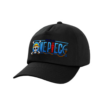 Onepiece logo, Καπέλο Ενηλίκων Baseball, 100% Βαμβακερό,  Μαύρο (ΒΑΜΒΑΚΕΡΟ, ΕΝΗΛΙΚΩΝ, UNISEX, ONE SIZE)