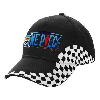 Onepiece logo, Καπέλο Ενηλίκων Ultimate ΜΑΥΡΟ RACING, (100% ΒΑΜΒΑΚΕΡΟ DRILL, ΕΝΗΛΙΚΩΝ, UNISEX, ONE SIZE)