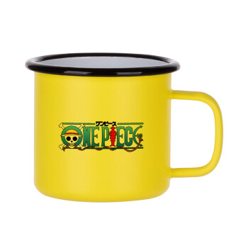 Onepiece logo, Metallic enamel MATT Yellow cup 360ml